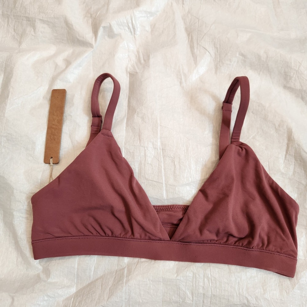 New SKIMS Fits Everybody Triangle Bralette Beet Purple Small S BR-TRI-9200 Rare